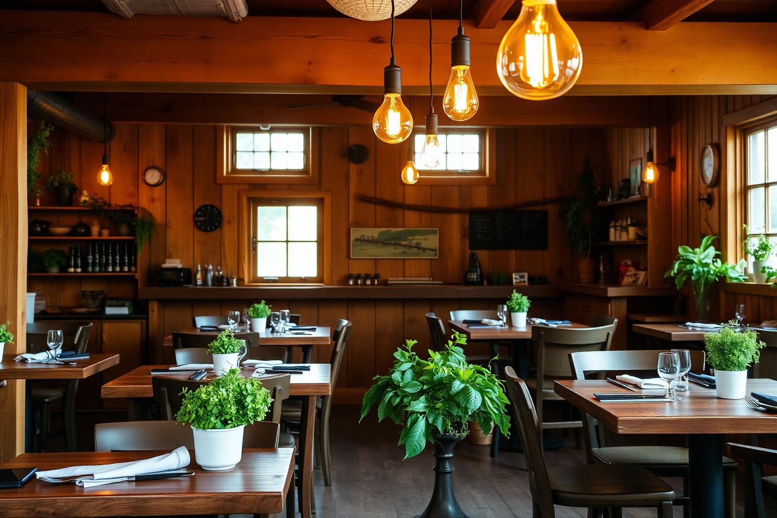 Cozy farm-to-table restaurant interior